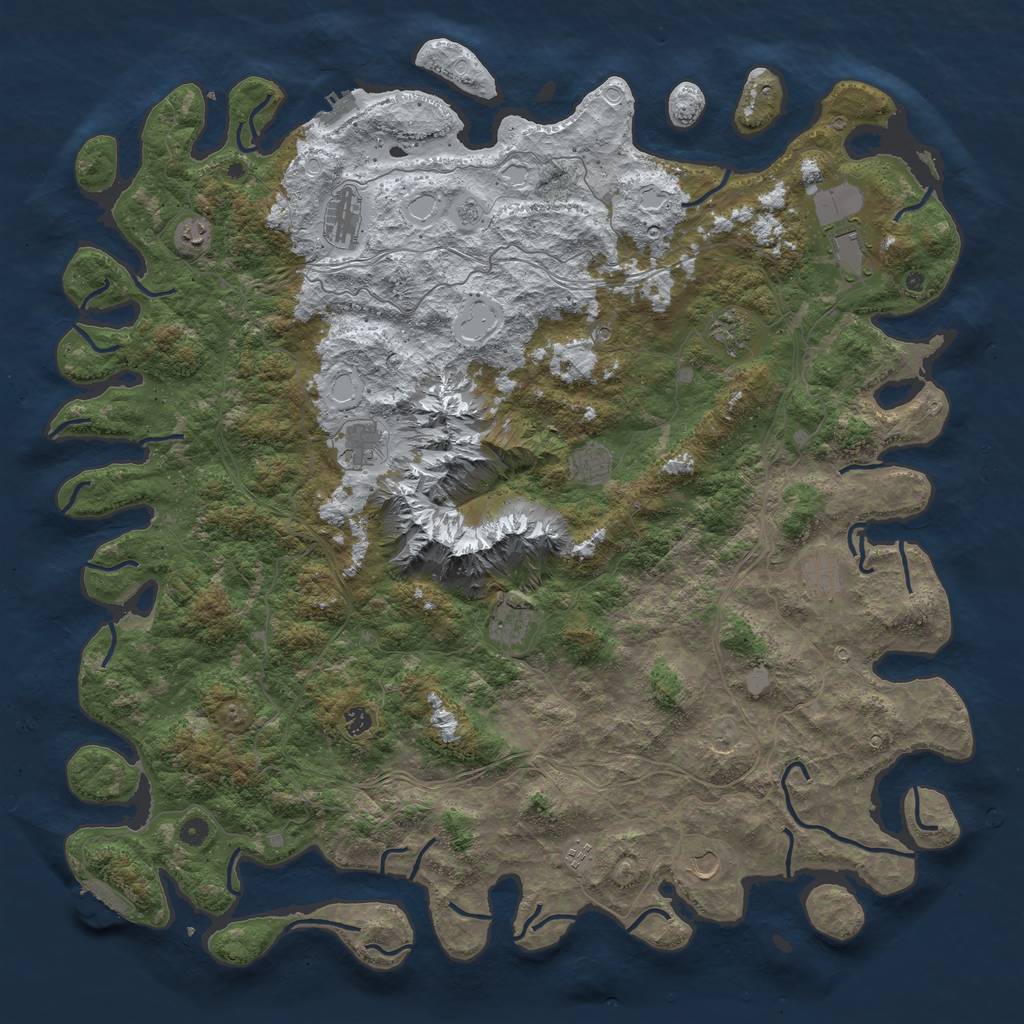 Rust Map: Procedural Map, Size: 5500, Seed: 1327844623, 20 Monuments