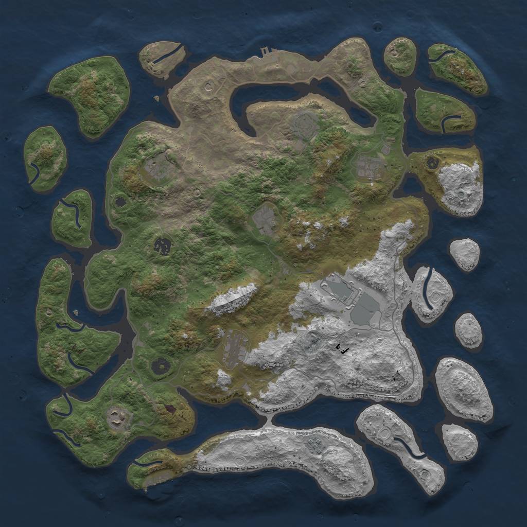 Rust Map: Procedural Map, Size: 4500, Seed: 11695291, 20 Monuments