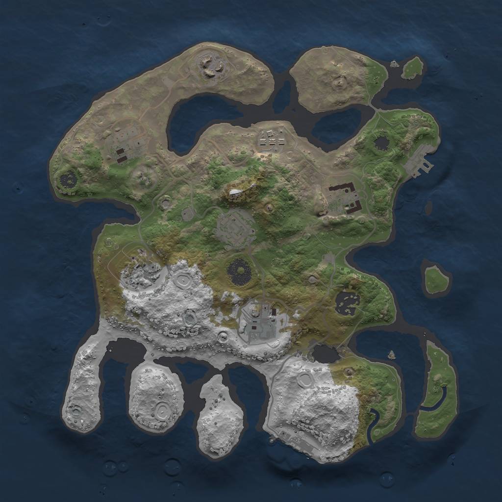 Rust Map: Procedural Map, Size: 3000, Seed: 310897646, 18 Monuments