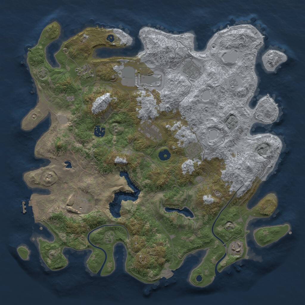 Rust Map: Procedural Map, Size: 4000, Seed: 15458057, 14 Monuments