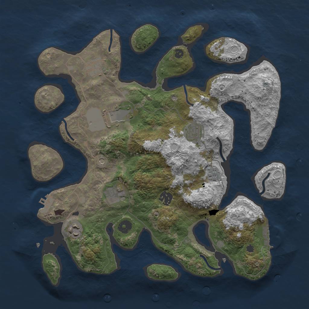 Rust Map: Procedural Map, Size: 3500, Seed: 1800380114, 18 Monuments