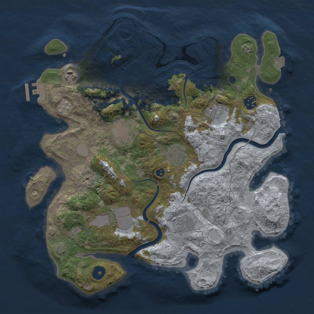 Rust Map: Procedural Map, Size: 3600, Seed: 137487571, 13 Monuments