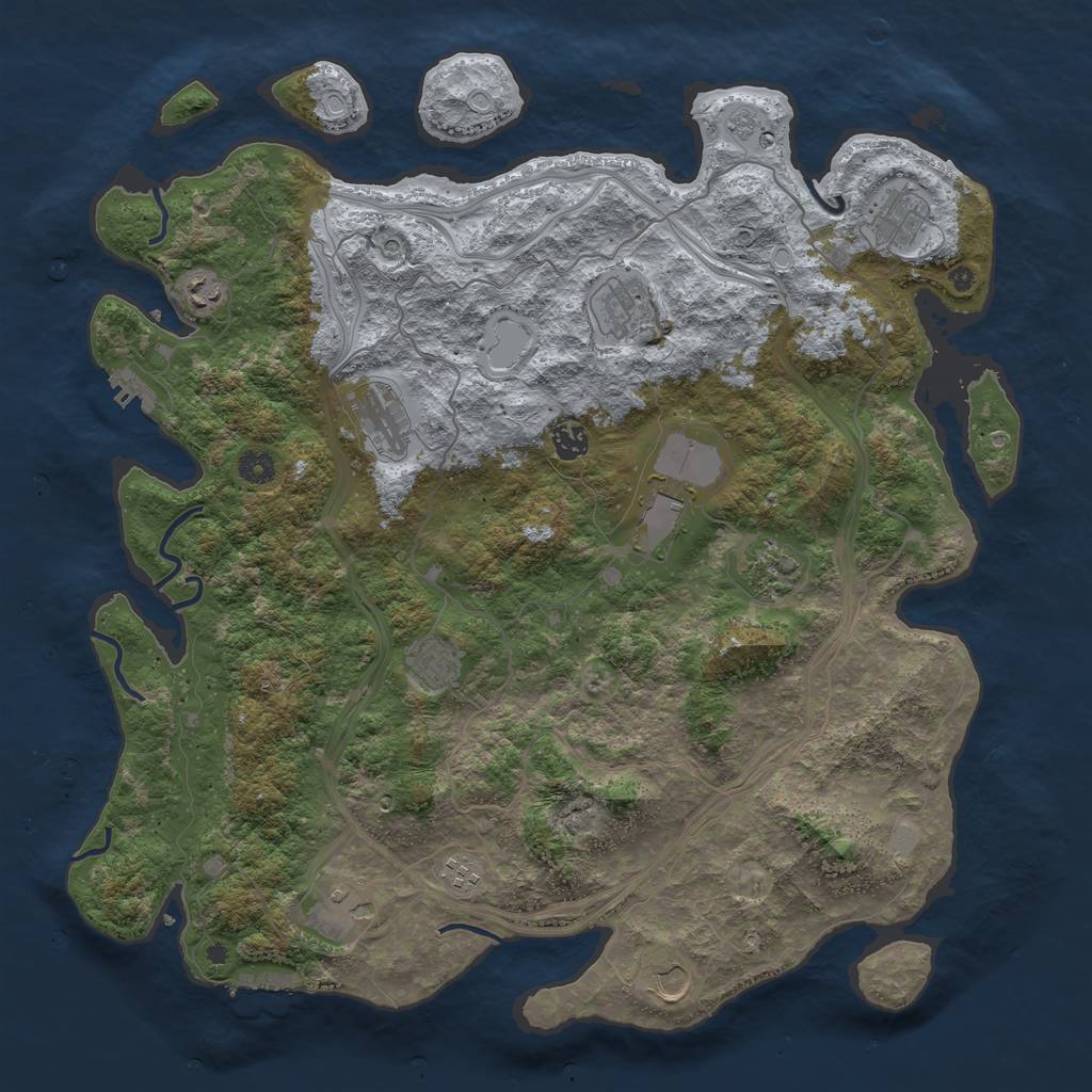 Rust Map: Procedural Map, Size: 4500, Seed: 1786689047, 20 Monuments