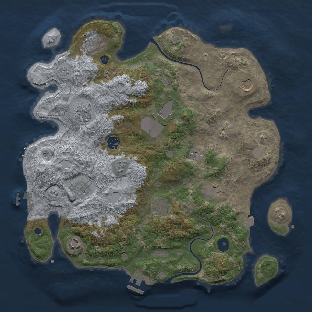 Rust Map: Procedural Map, Size: 3700, Seed: 1547218756, 16 Monuments