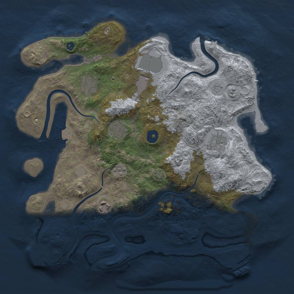 Rust Map: Procedural Map, Size: 3500, Seed: 168651701, 12 Monuments