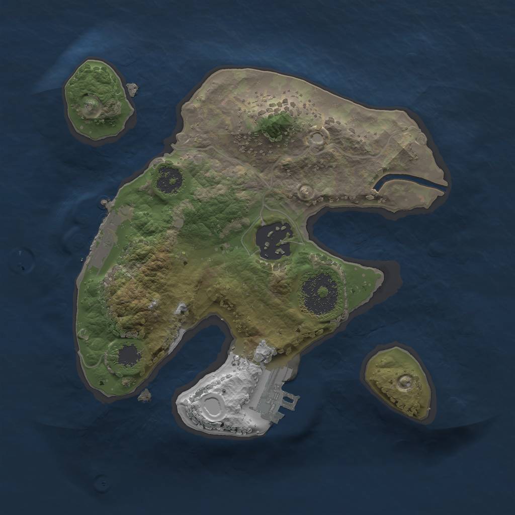 Rust Map: Procedural Map, Size: 2000, Seed: 4657687, 10 Monuments