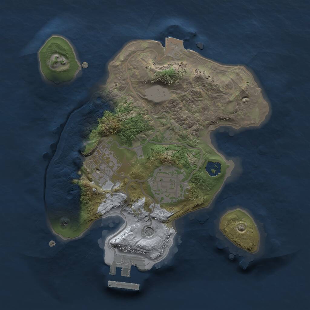 Rust Map: Procedural Map, Size: 2000, Seed: 4657687, 5 Monuments
