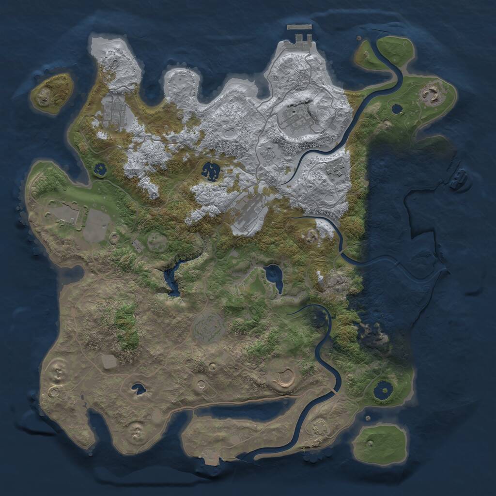 Rust Map: Procedural Map, Size: 4000, Seed: 1747483143, 15 Monuments