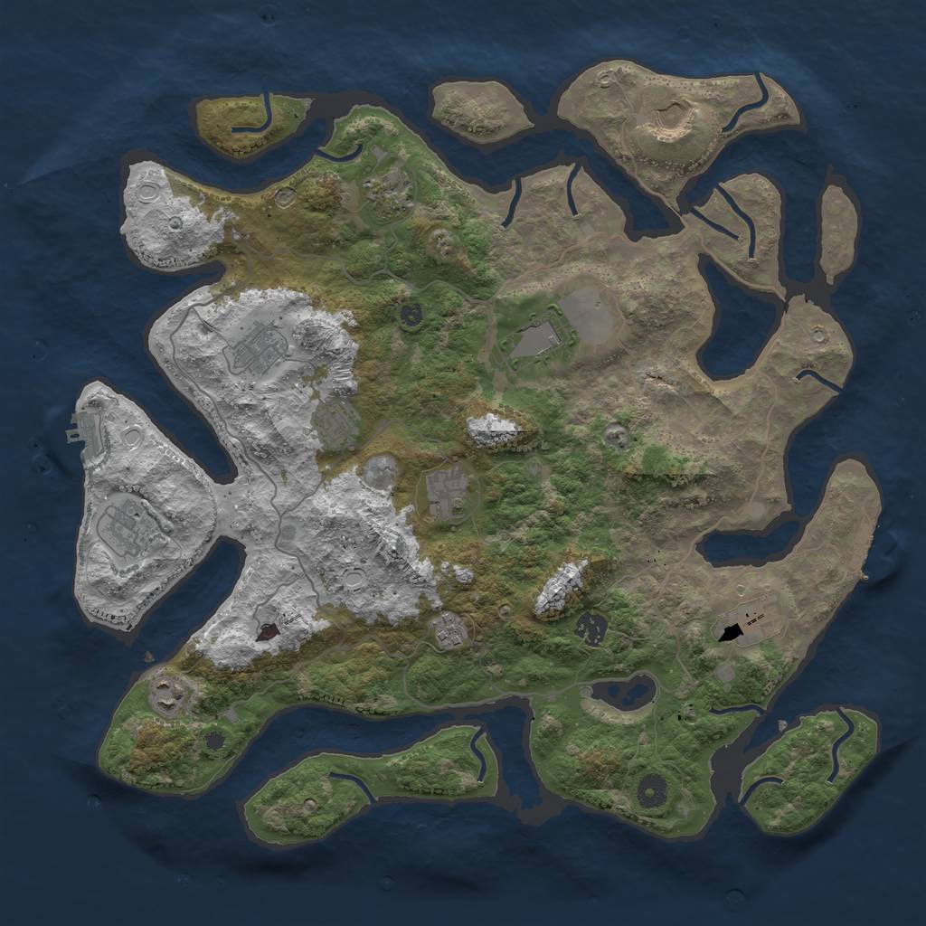 Rust Map: Procedural Map, Size: 4250, Seed: 27921, 22 Monuments