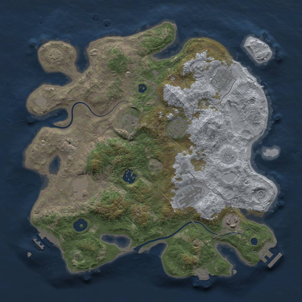 Rust Map: Procedural Map, Size: 3400, Seed: 29, 13 Monuments