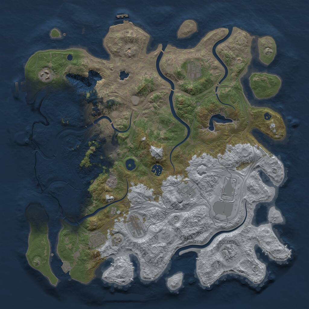 Rust Map: Procedural Map, Size: 4250, Seed: 22424, 16 Monuments