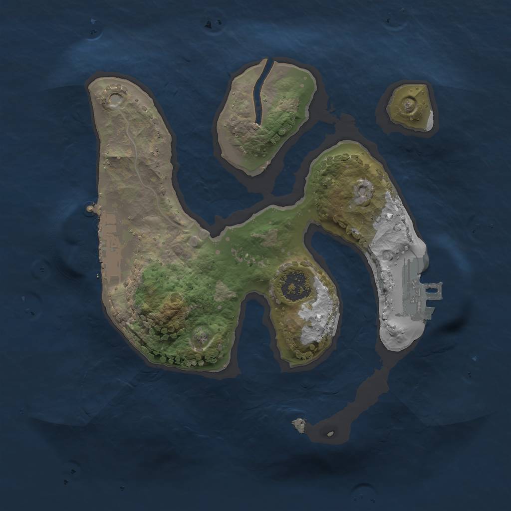 Rust Map: Procedural Map, Size: 1800, Seed: 5555, 7 Monuments