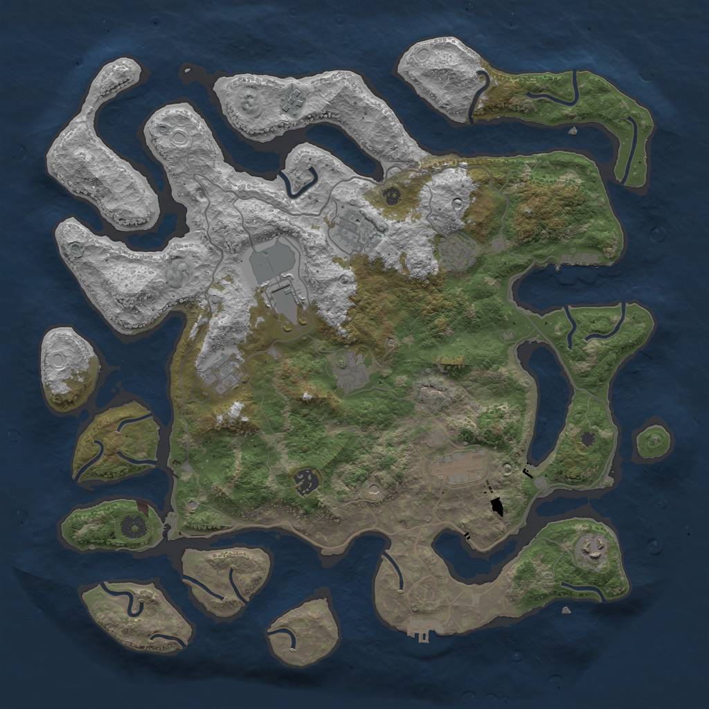 Rust Map: Procedural Map, Size: 4250, Seed: 1405581802, 20 Monuments