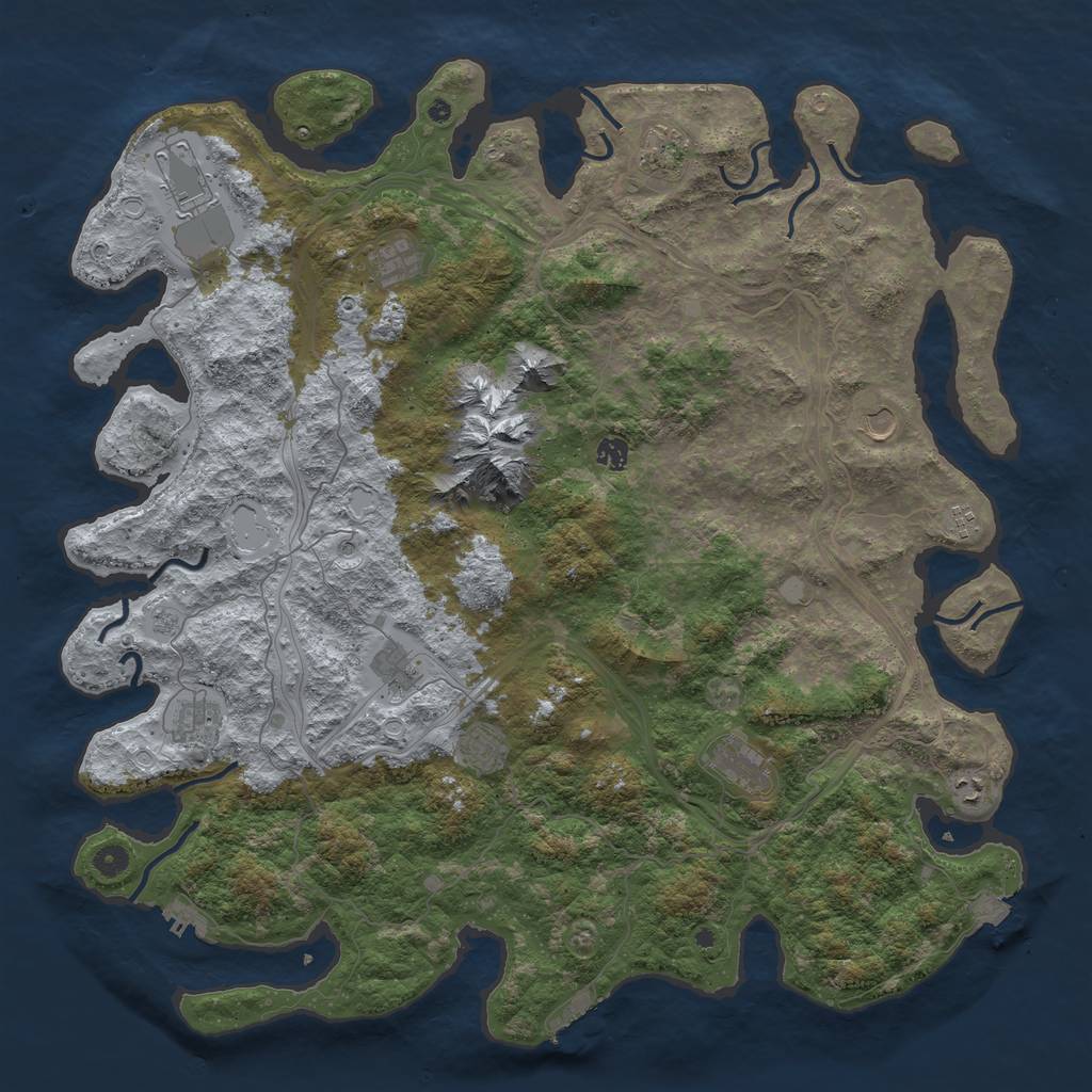 Rust Map: Procedural Map, Size: 5000, Seed: 2133465, 19 Monuments