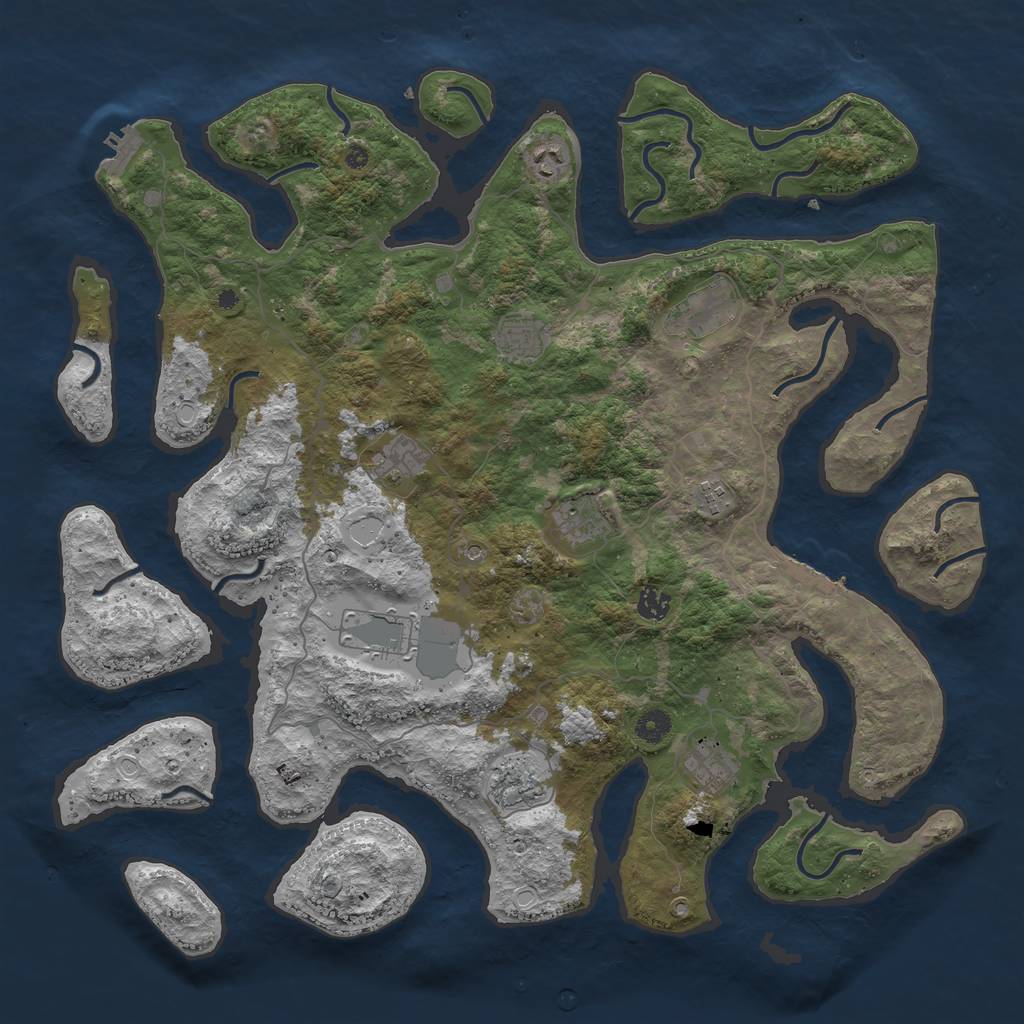Rust Map: Procedural Map, Size: 4500, Seed: 16190563, 21 Monuments