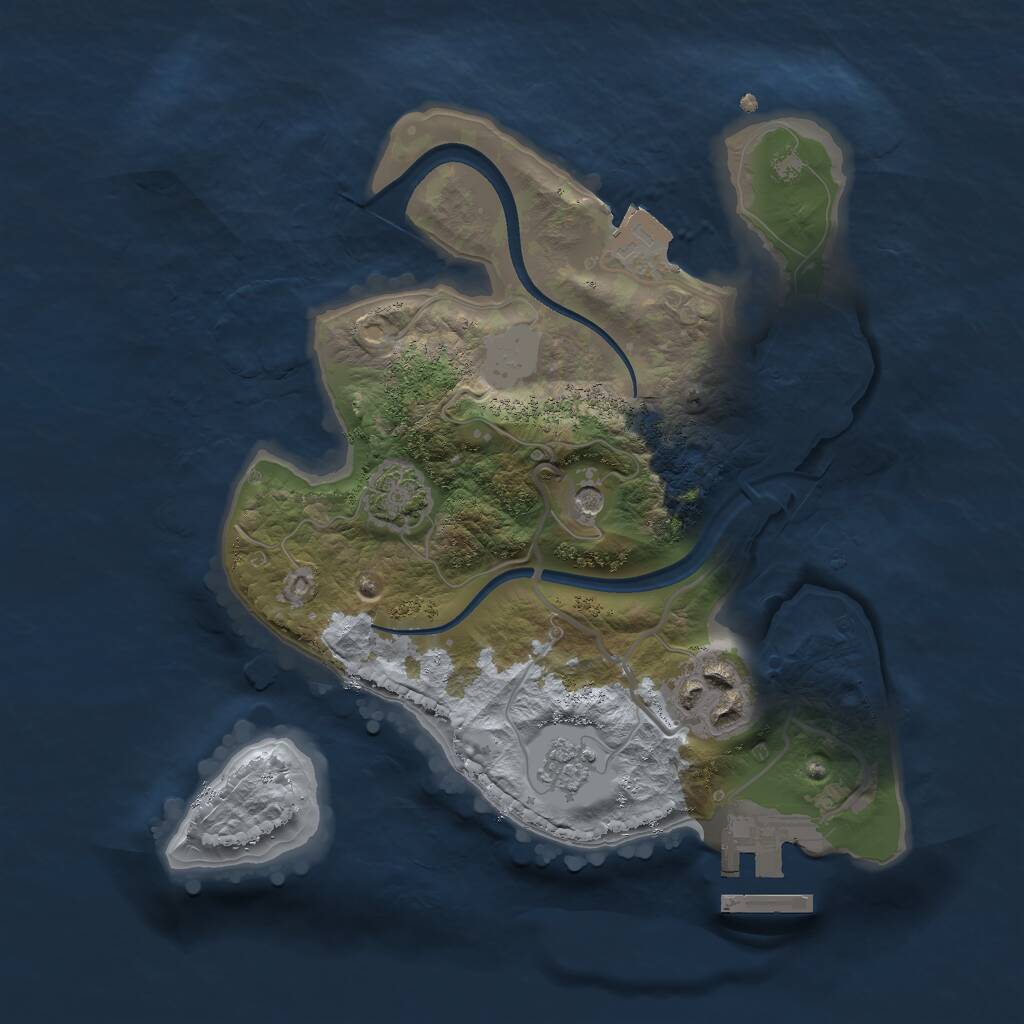 Rust Map: Procedural Map, Size: 2250, Seed: 6738, 6 Monuments