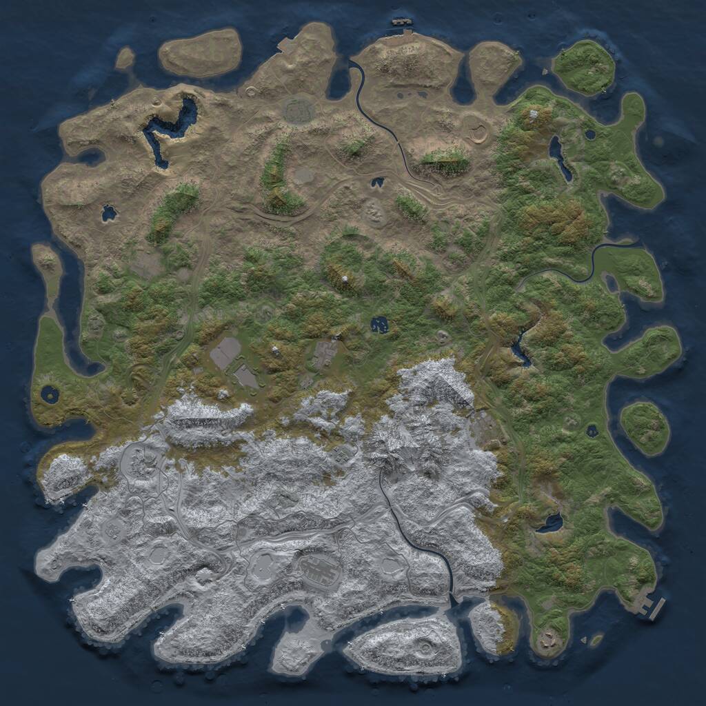 Rust Map: Procedural Map, Size: 5800, Seed: 1564863, 17 Monuments