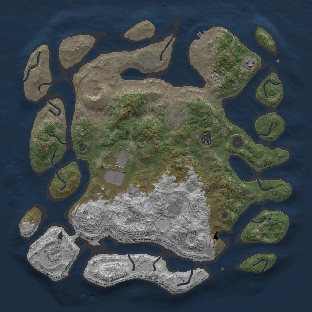 Rust Map: Procedural Map, Size: 4250, Seed: 1251980339, 19 Monuments
