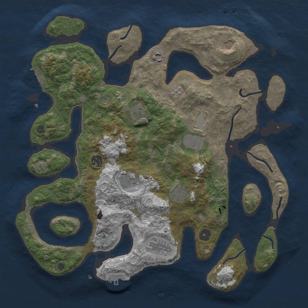 Rust Map: Procedural Map, Size: 4000, Seed: 1884416472, 20 Monuments