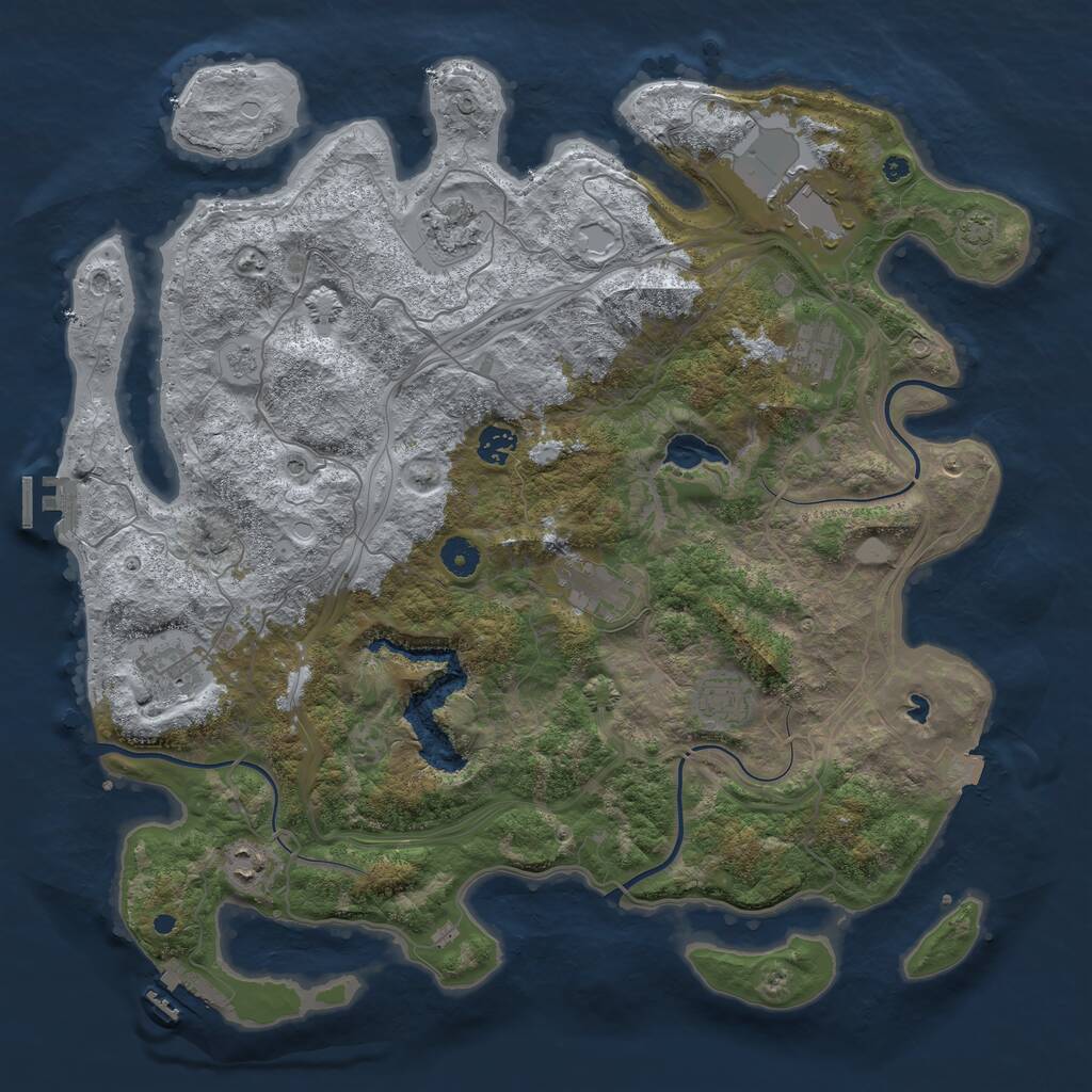 Rust Map: Procedural Map, Size: 4250, Seed: 2141765299, 14 Monuments