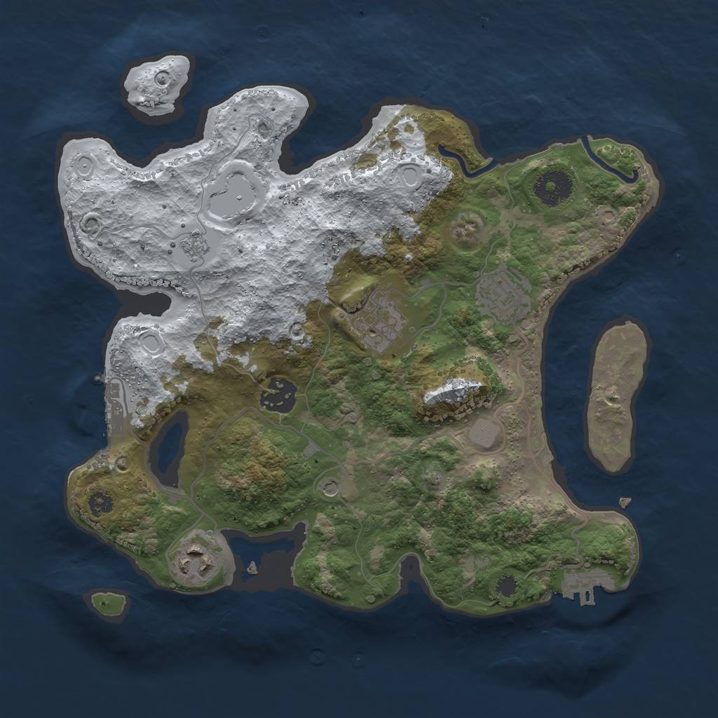 Rust Map: Procedural Map, Size: 3000, Seed: 1549438910, 13 Monuments