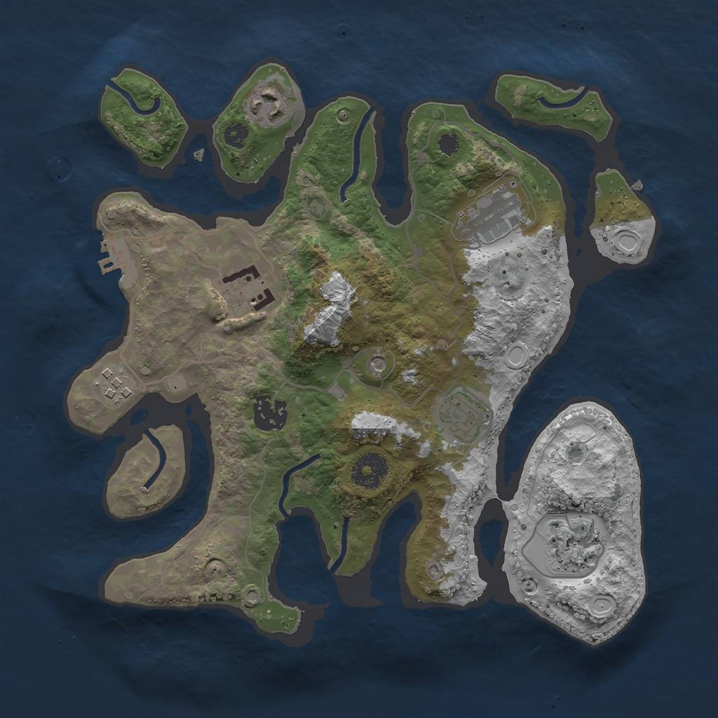 Rust Map: Procedural Map, Size: 3000, Seed: 1773572045, 17 Monuments