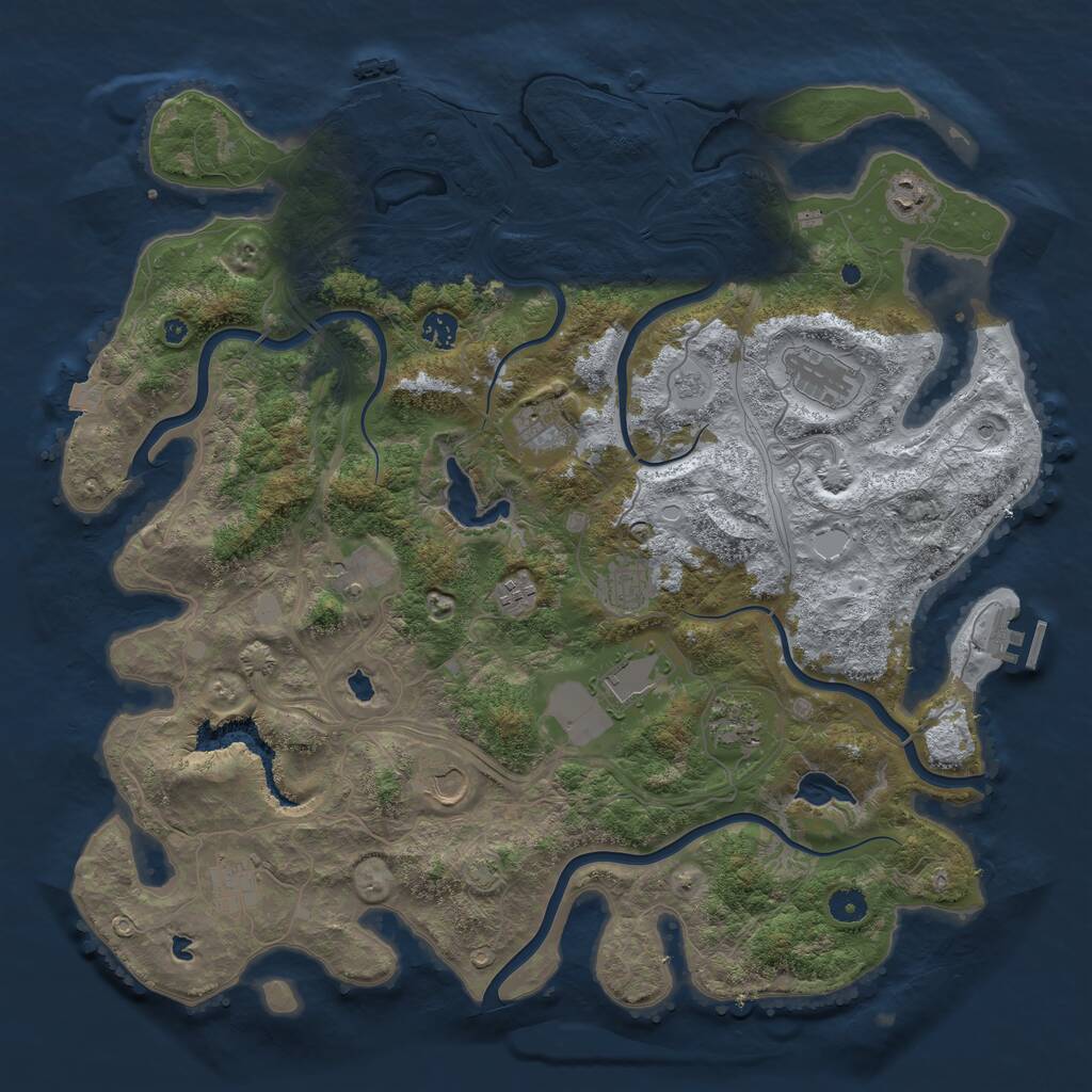 Rust Map: Procedural Map, Size: 4500, Seed: 298261200, 17 Monuments
