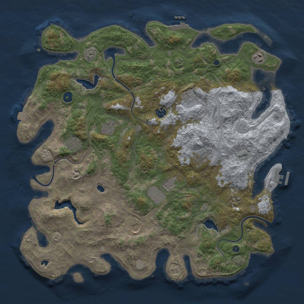 Rust Map: Procedural Map, Size: 4500, Seed: 298261200, 16 Monuments