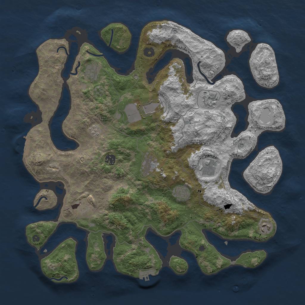 Rust Map: Procedural Map, Size: 4250, Seed: 6423542, 21 Monuments