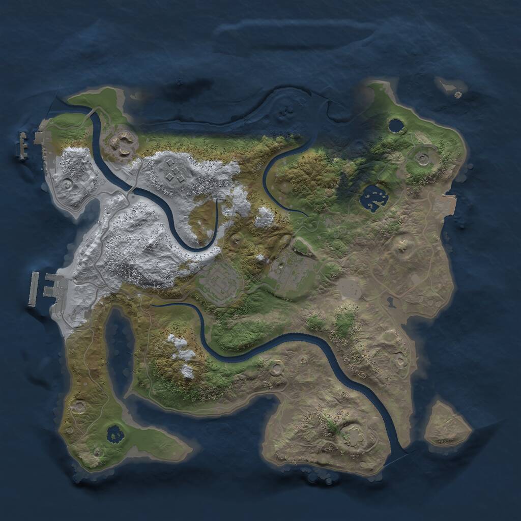 Rust Map: Procedural Map, Size: 3000, Seed: 1898222246, 10 Monuments