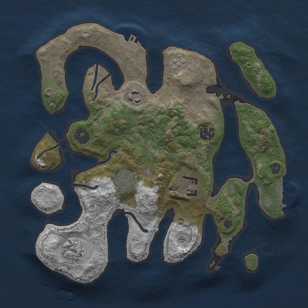 Rust Map: Procedural Map, Size: 3000, Seed: 634428, 14 Monuments