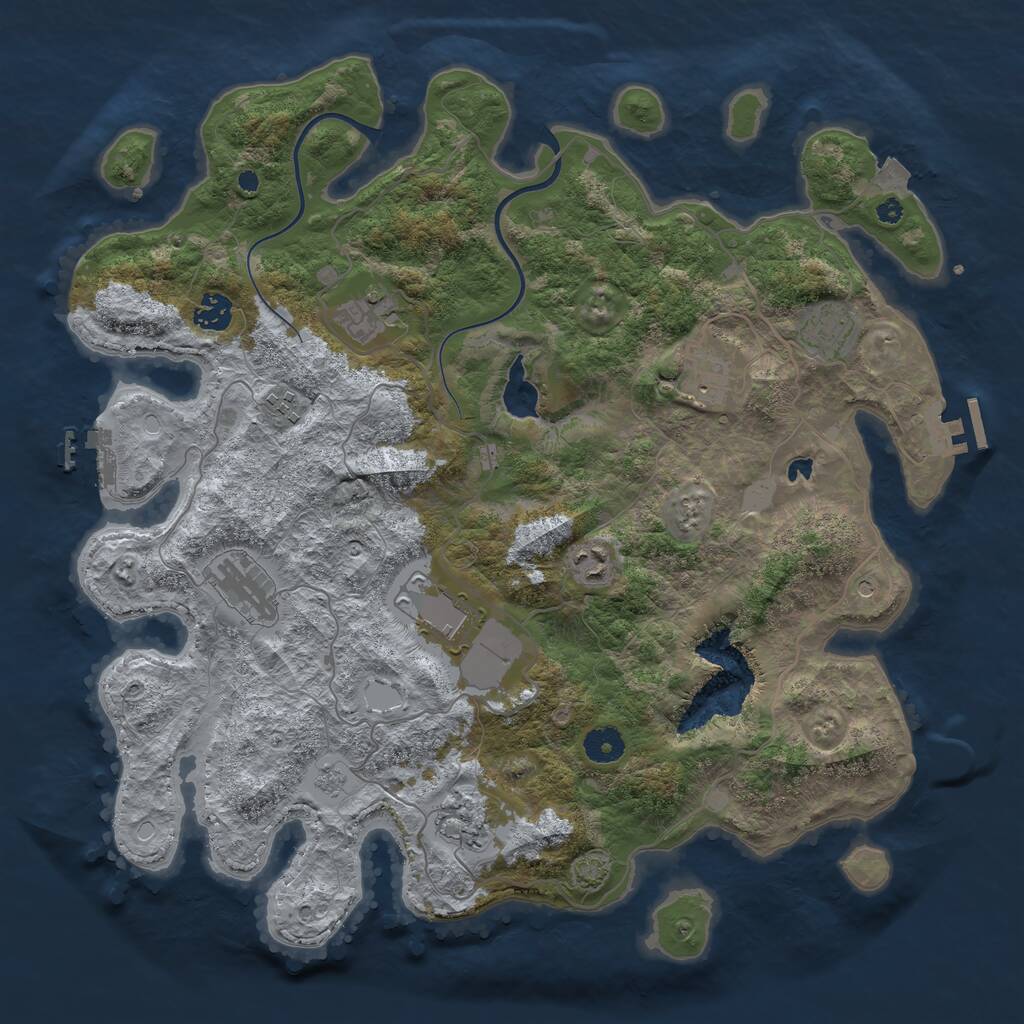 Rust Map: Procedural Map, Size: 4000, Seed: 1564213277, 15 Monuments
