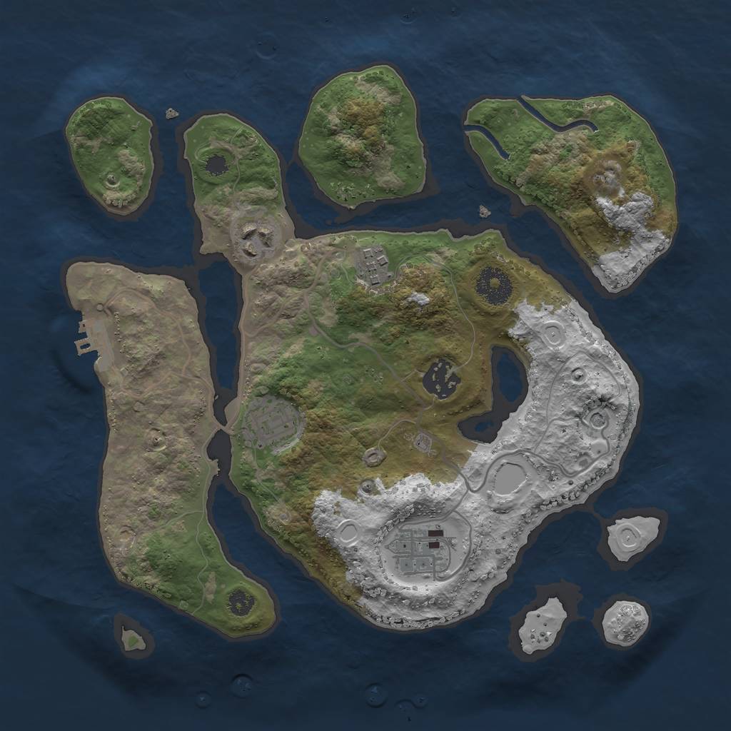Rust Map: Procedural Map, Size: 3000, Seed: 107747438, 15 Monuments