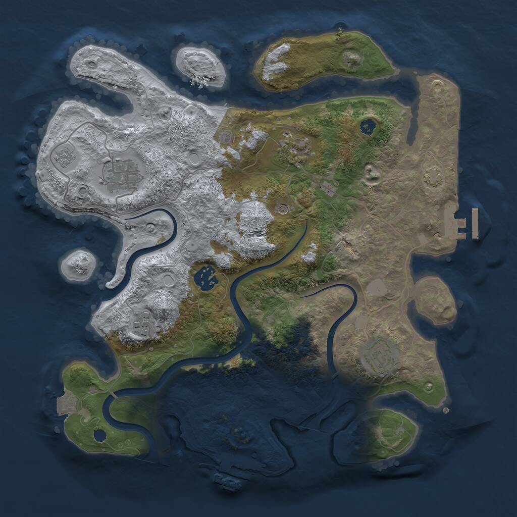 Rust Map: Procedural Map, Size: 3300, Seed: 12201985, 11 Monuments