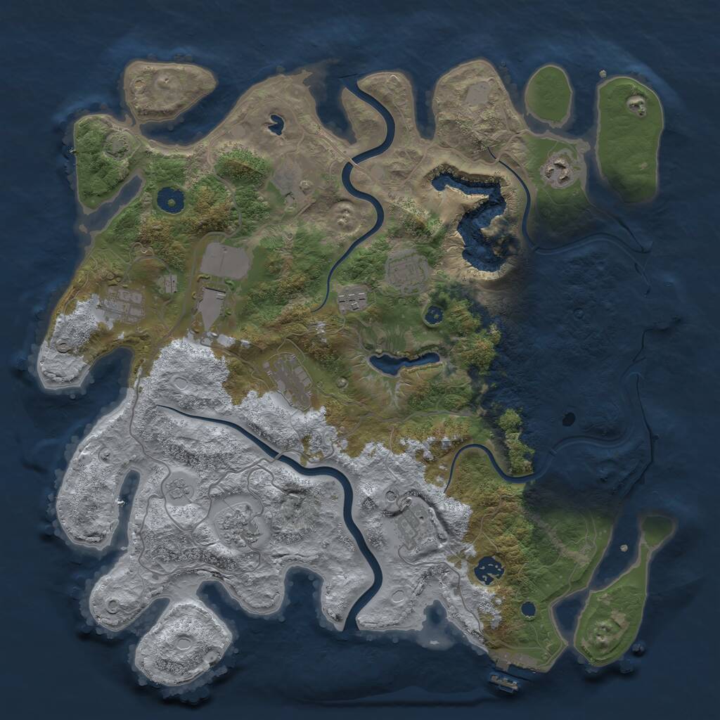 Rust Map: Procedural Map, Size: 4000, Seed: 2138275688, 16 Monuments