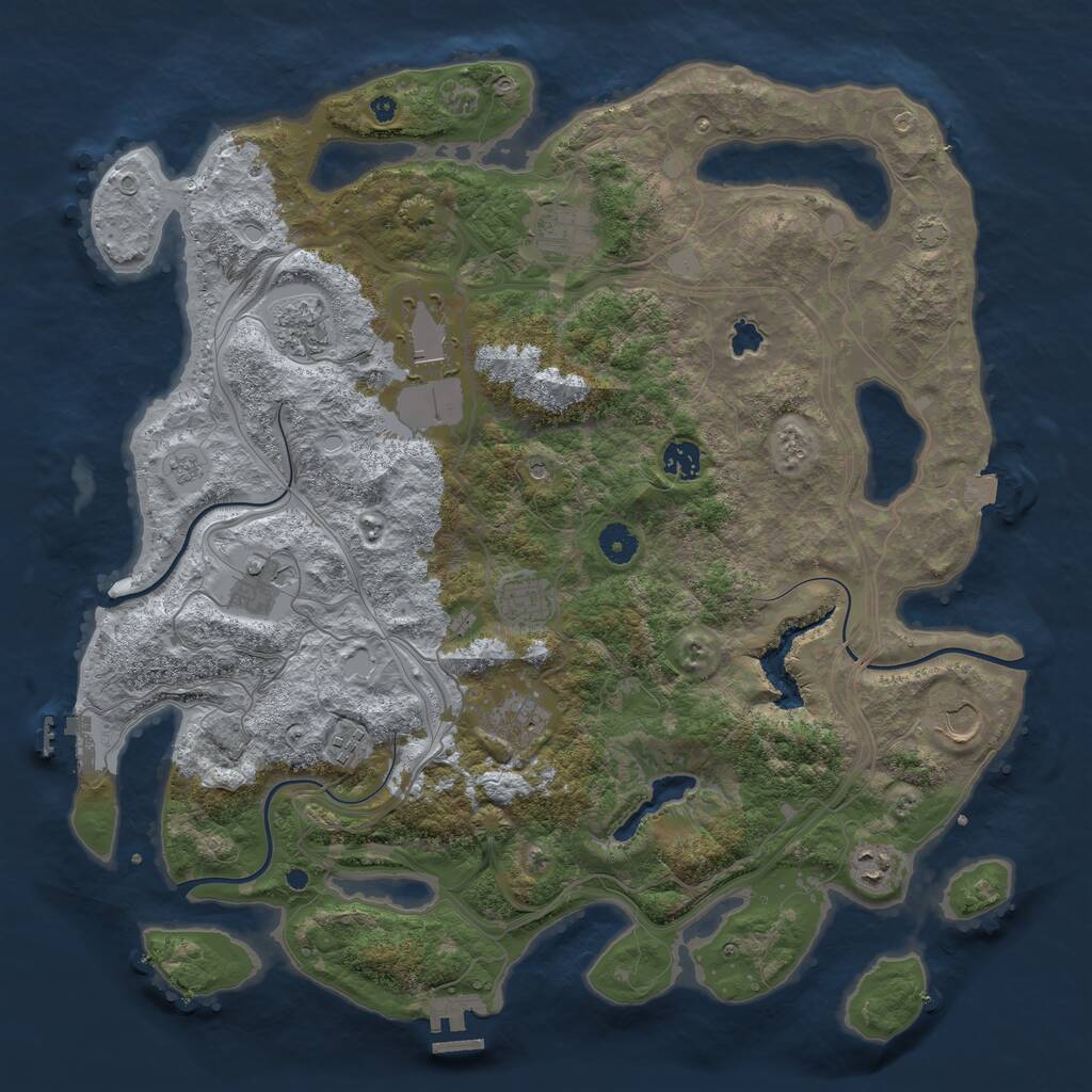 Rust Map: Procedural Map, Size: 4250, Seed: 1398809988, 16 Monuments