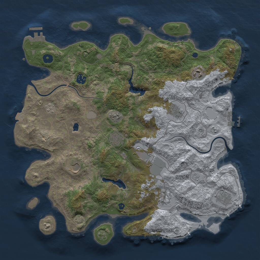 Rust Map: Procedural Map, Size: 4000, Seed: 182558, 15 Monuments