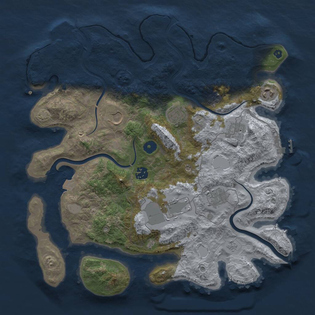 Rust Map: Procedural Map, Size: 3700, Seed: 1802187211, 14 Monuments