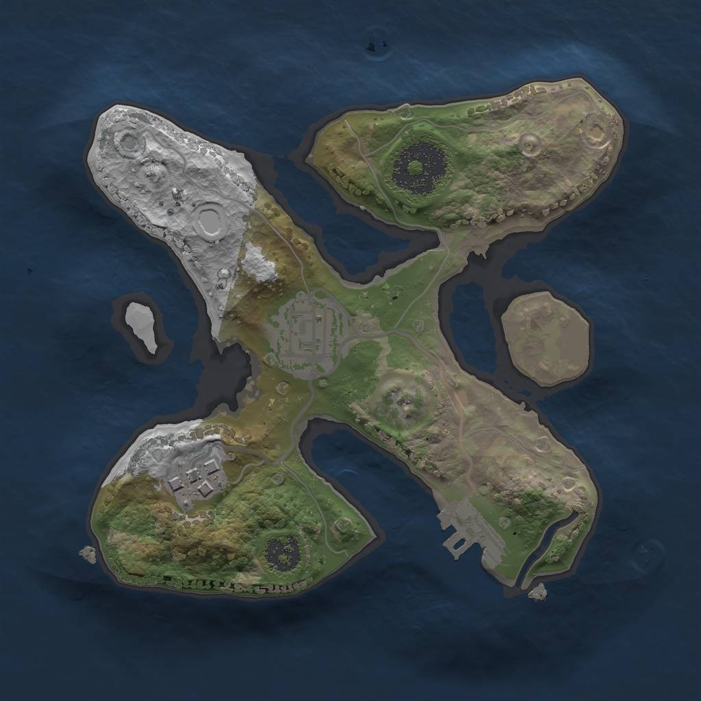 Rust Map: Procedural Map, Size: 2000, Seed: 8243, 8 Monuments