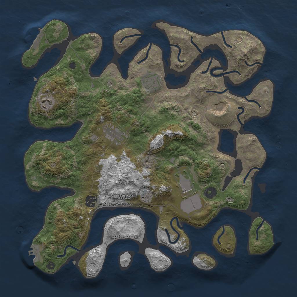 Rust Map: Procedural Map, Size: 3700, Seed: 23897456, 15 Monuments