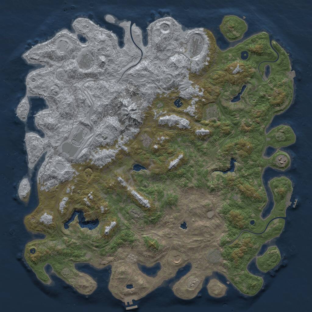 Rust Map: Procedural Map, Size: 5500, Seed: 18375, 17 Monuments