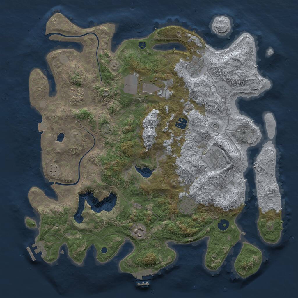 Rust Map: Procedural Map, Size: 4000, Seed: 1627540048, 14 Monuments