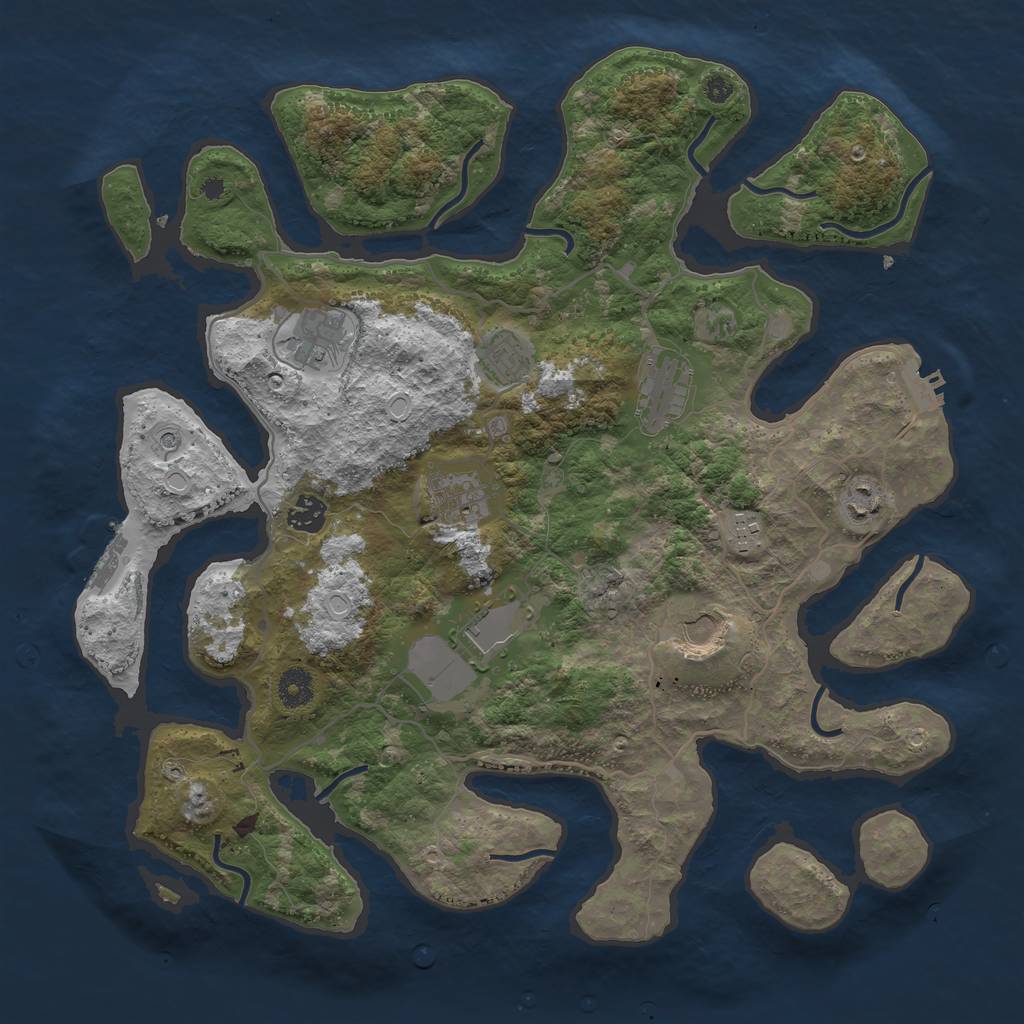 Rust Map: Procedural Map, Size: 4000, Seed: 999206010, 20 Monuments
