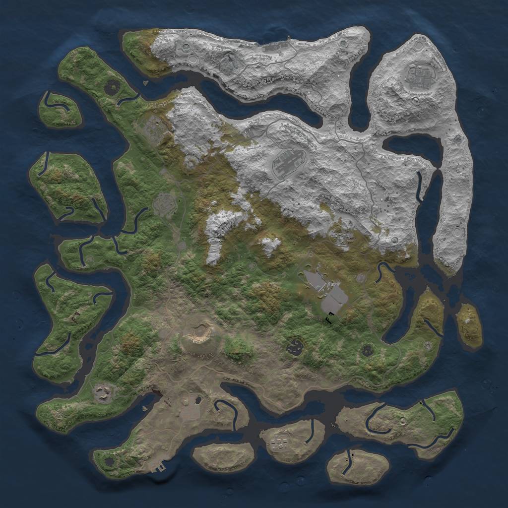 Rust Map: Procedural Map, Size: 4750, Seed: 1642359533, 22 Monuments