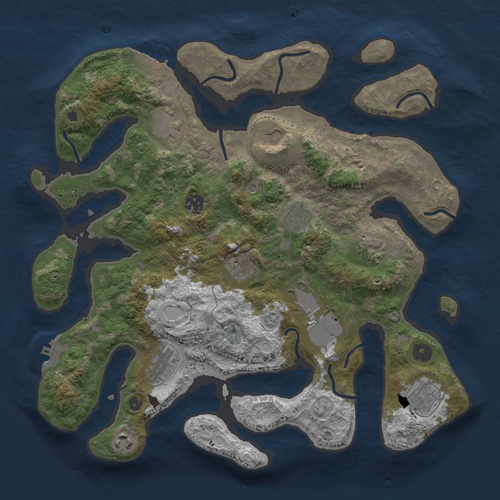 Rust Map: Procedural Map, Size: 3850, Seed: 4657687, 21 Monuments