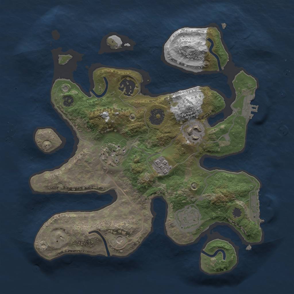 Rust Map: Procedural Map, Size: 2700, Seed: 8542, 16 Monuments