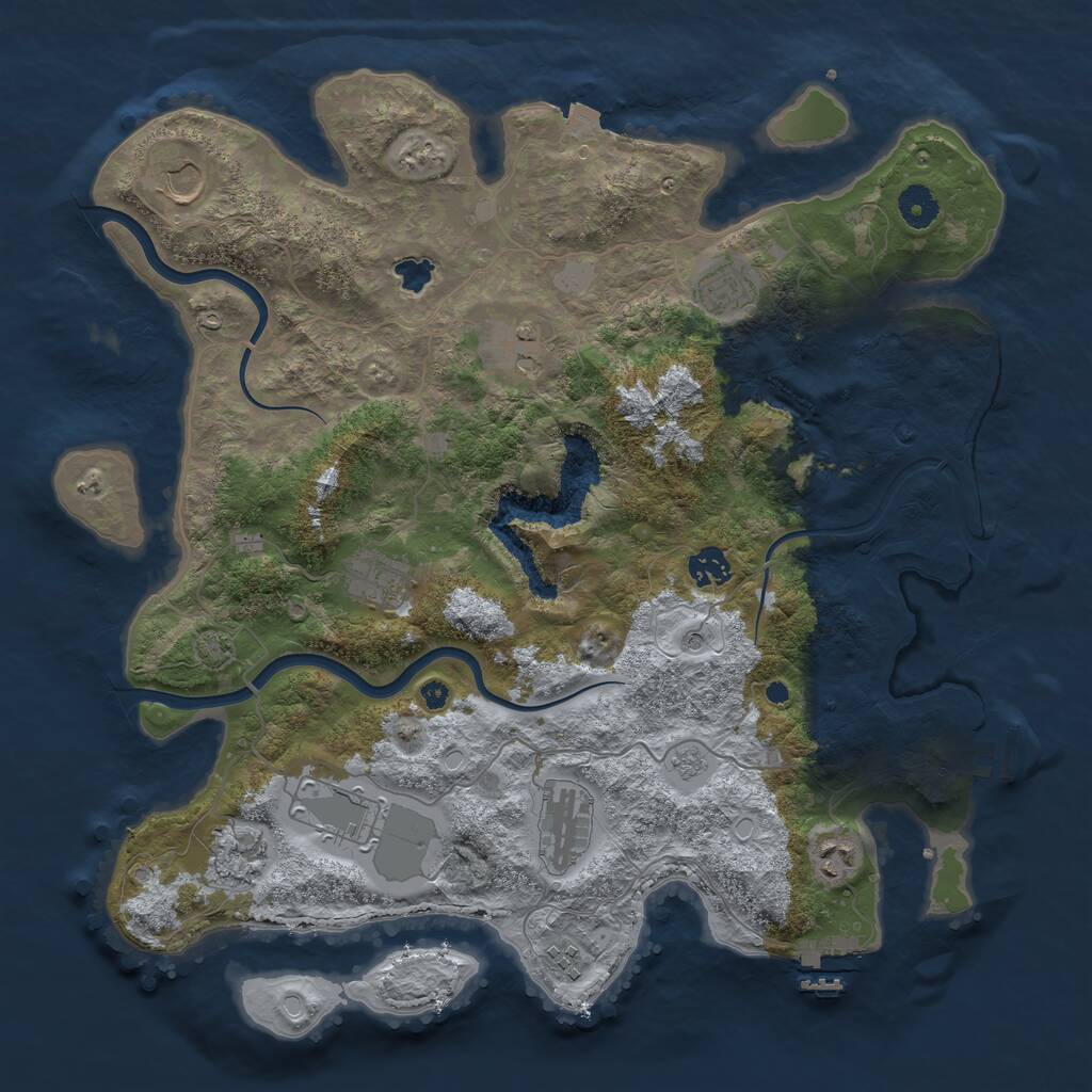 Rust Map: Procedural Map, Size: 4000, Seed: 200775304, 16 Monuments