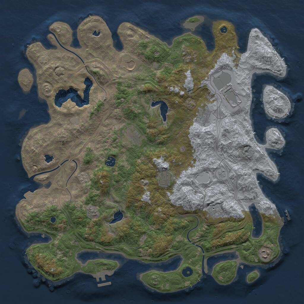 Rust Map: Procedural Map, Size: 4500, Seed: 1191646738, 16 Monuments
