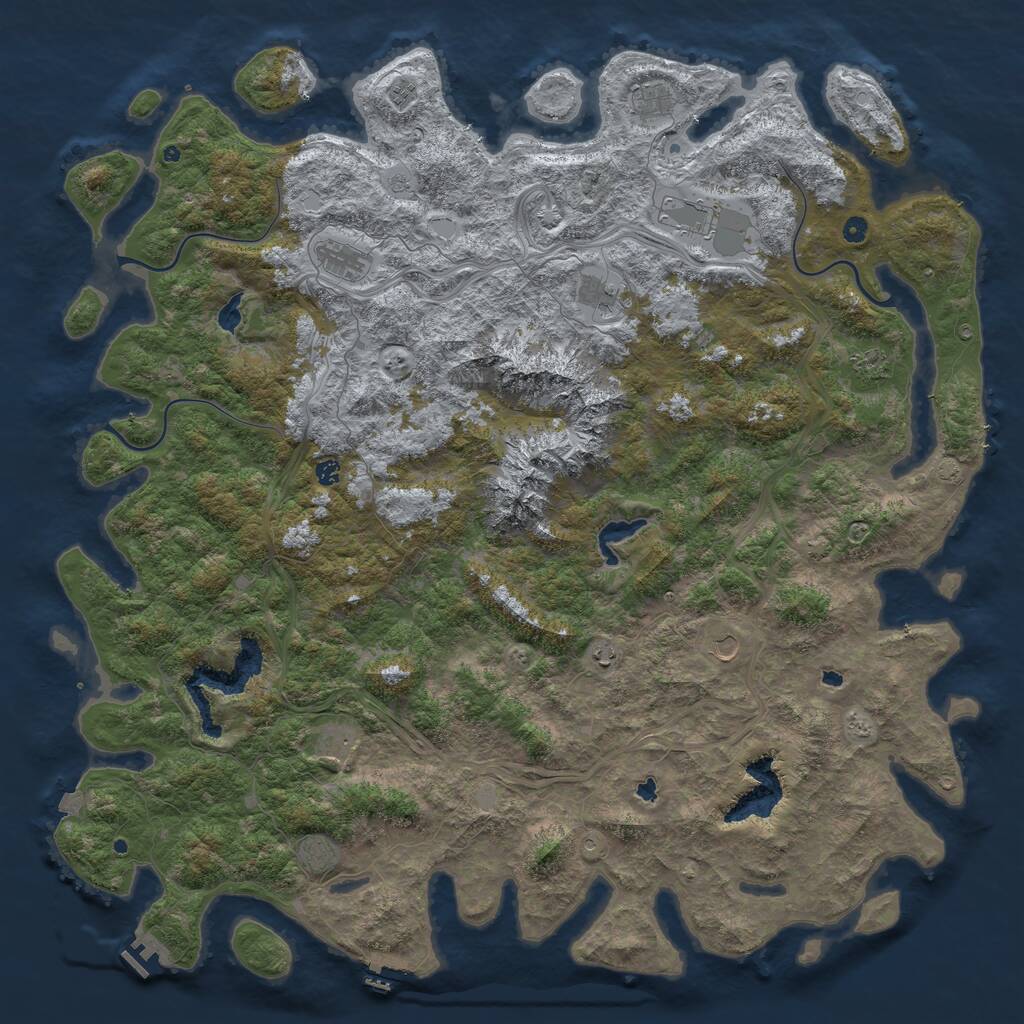 Rust Map: Procedural Map, Size: 6000, Seed: 2489769, 17 Monuments