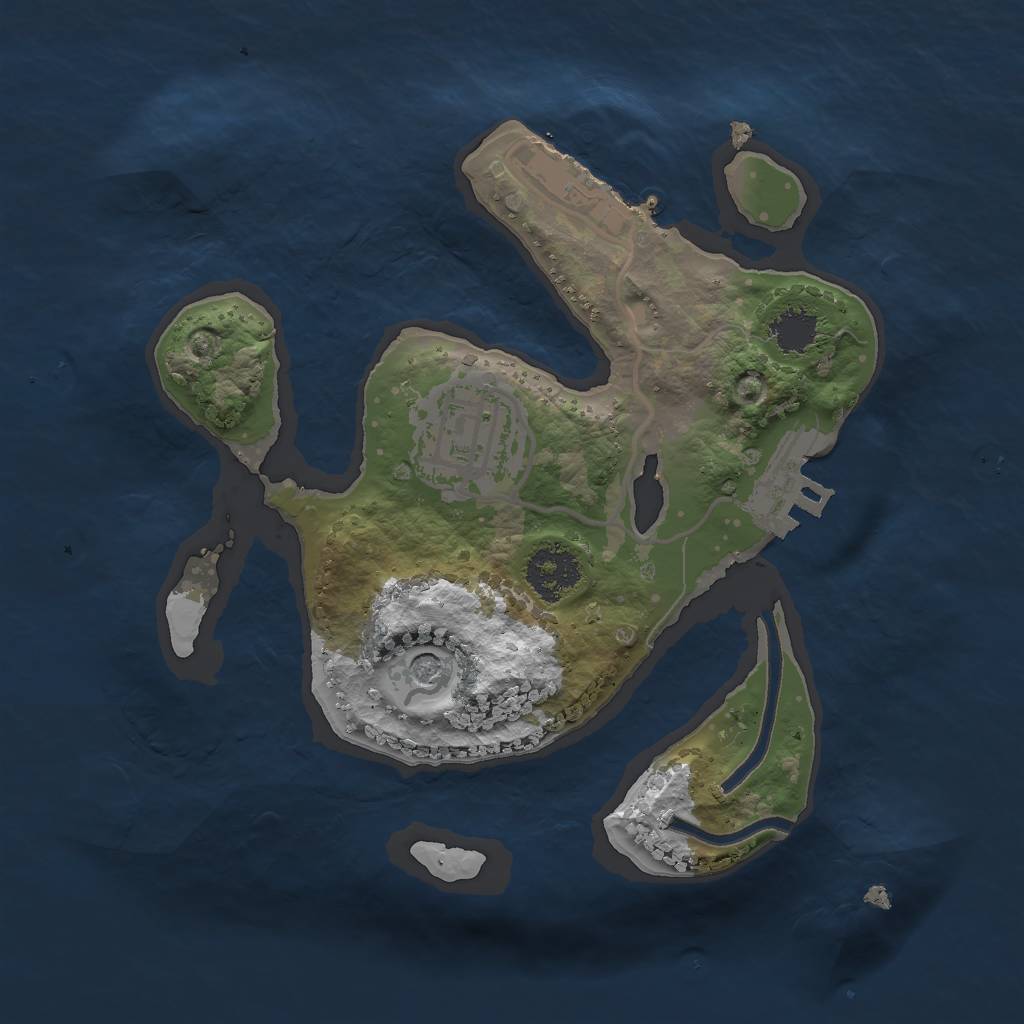 Rust Map: Procedural Map, Size: 2000, Seed: 482312, 9 Monuments